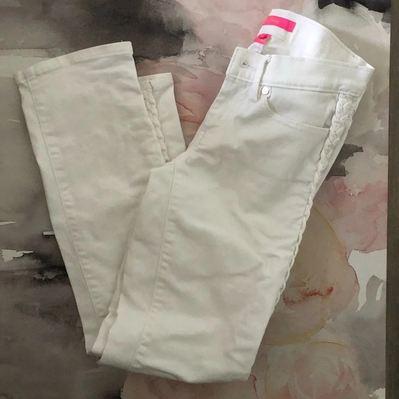 ! Lilly Pulitzer 0 White South Ocean Slim Crop Pant - Picture 2 of 8